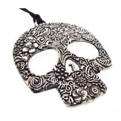 Large Antique Style Candy Skull Pendant